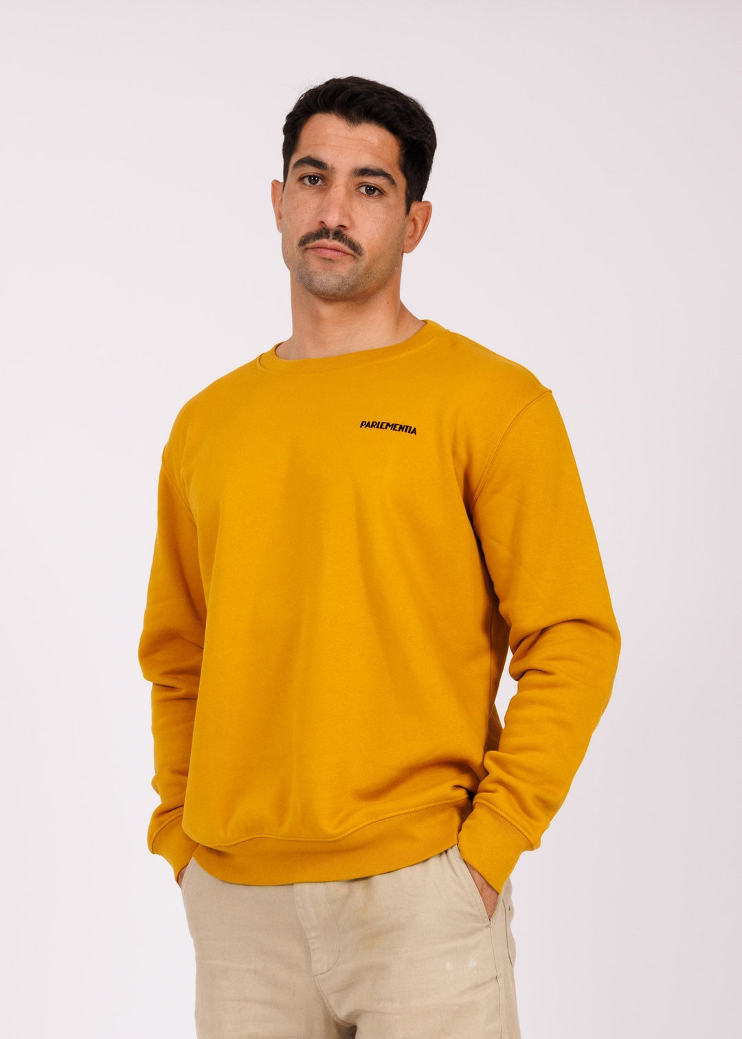 Sweat mixte moutarde - black P&