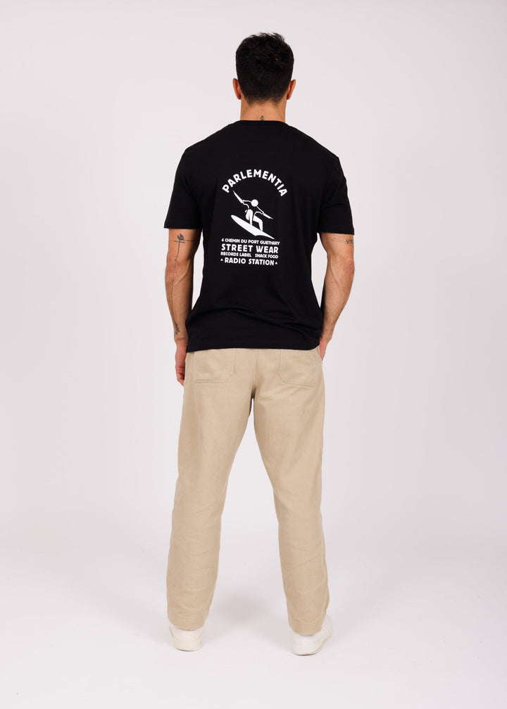 T-shirt black - white Fingers radio