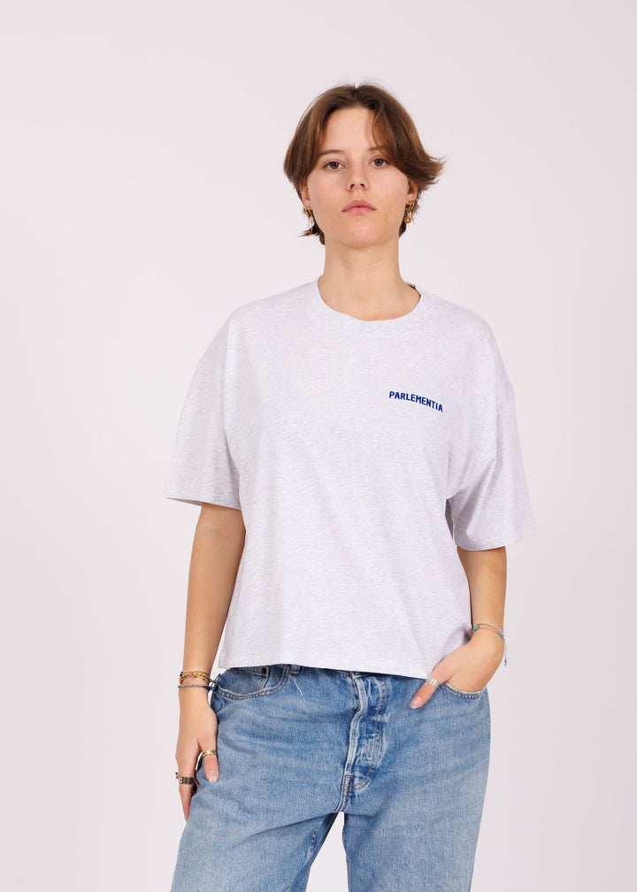 Tee crop girl grey - blue Mermaid