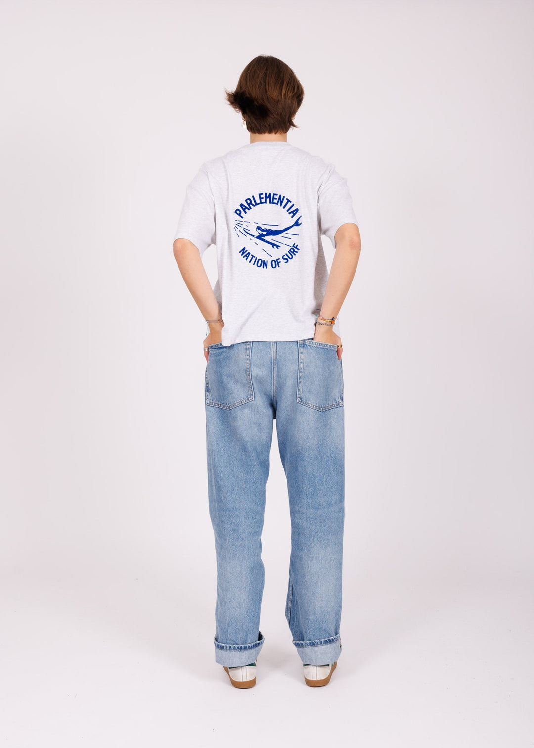 Tee crop girl grey - blue Mermaid