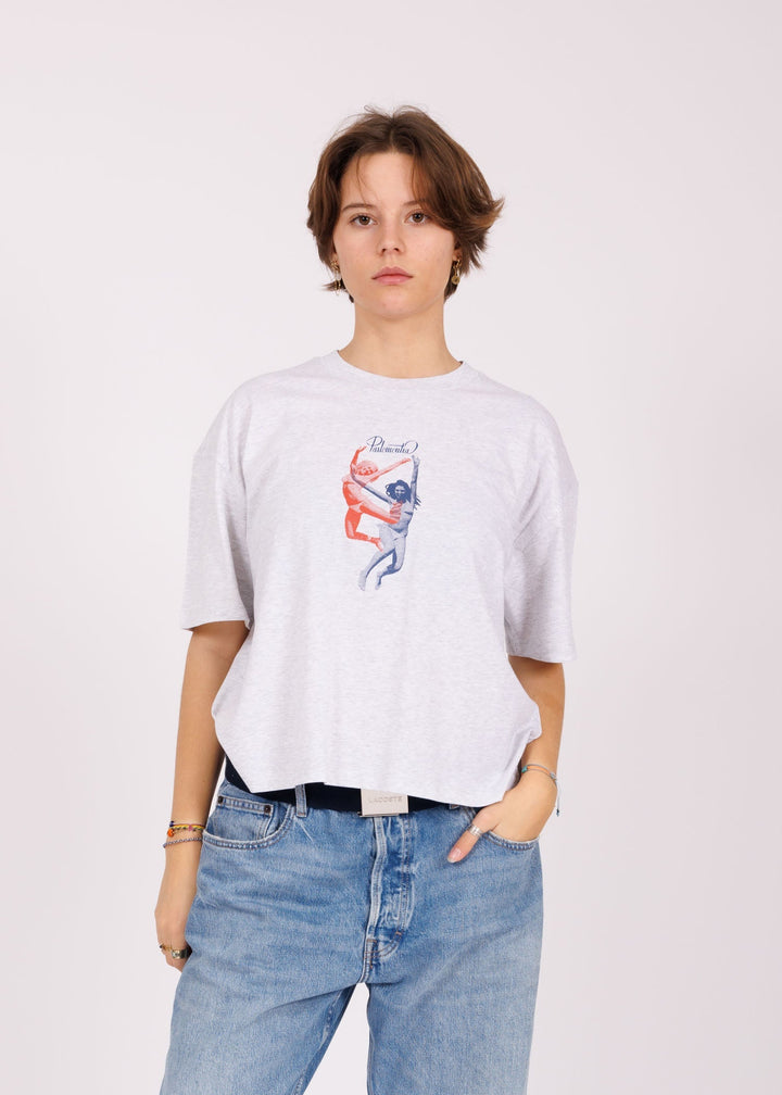 T-shirt crop girl gris chiné - bi Miami