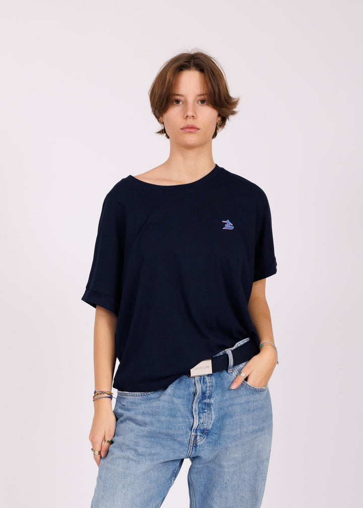 T-shirt girl oversize navy - 3D Easysurf