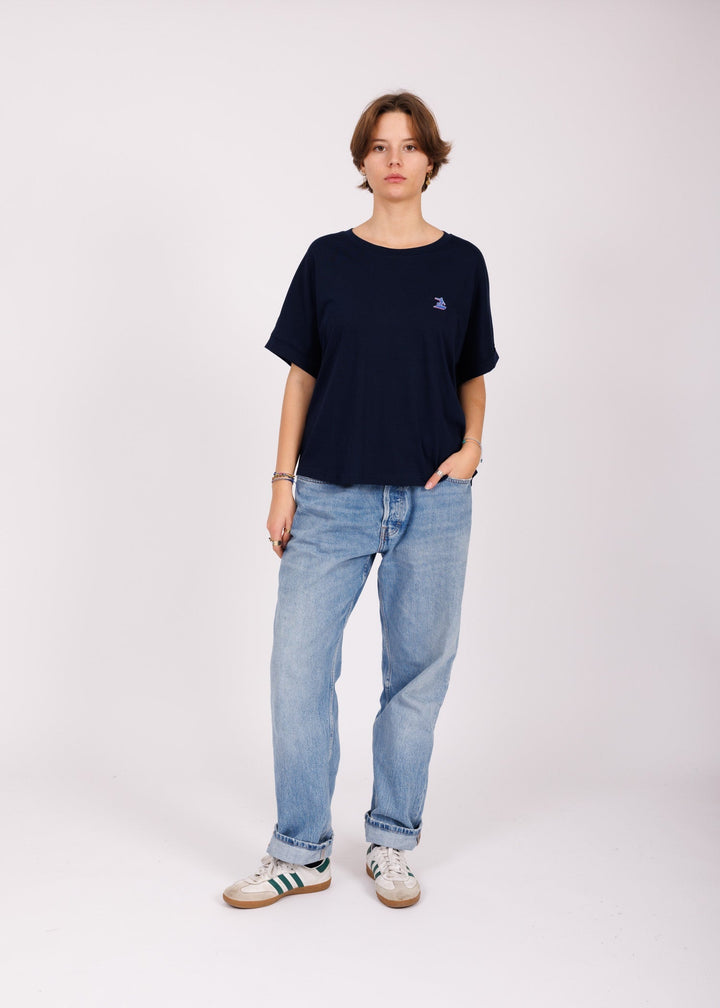T-shirt girl oversize navy - 3D Easysurf