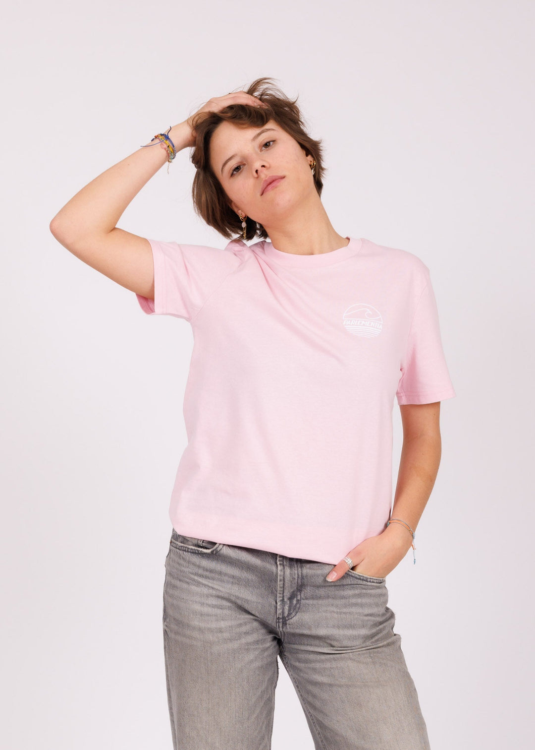 T-shirt mixte pink - white P&