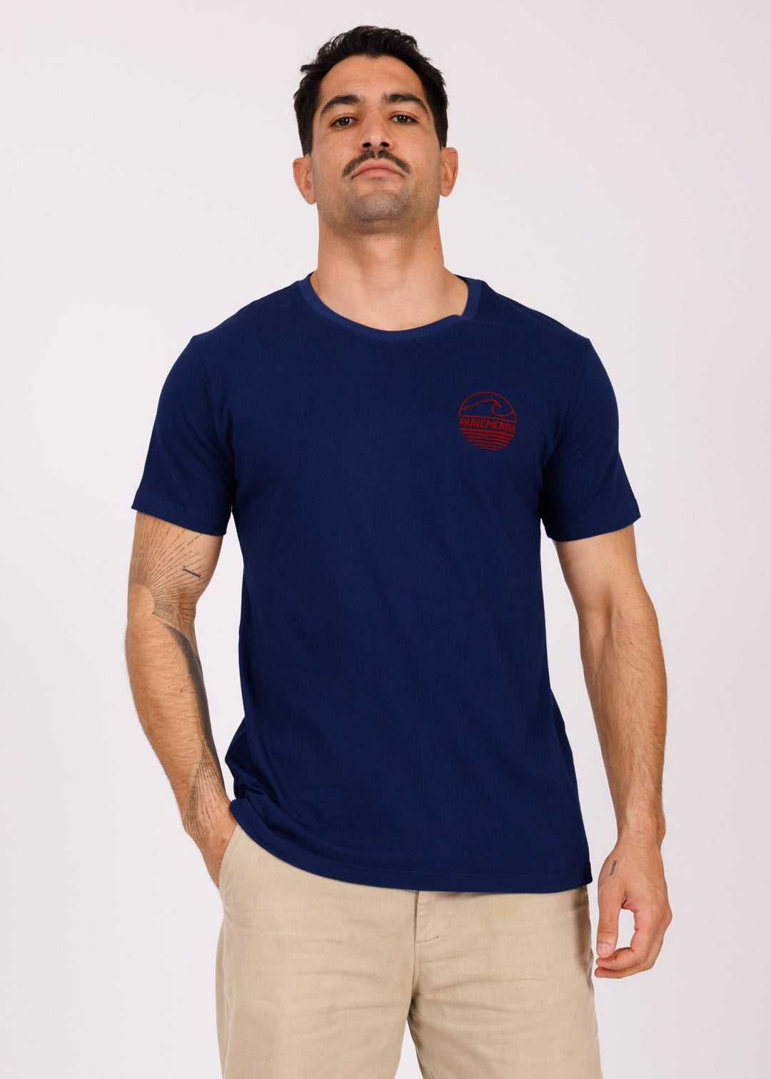 T-shirt navy - heart red P&